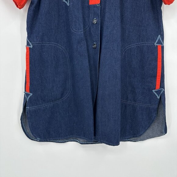 preppy artsy nautical denim colorful M - Picture 9 of 10